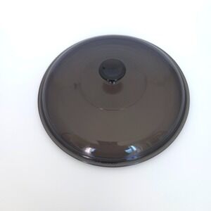 RARE Smoke Gray PYREX 624C LID 8.75" Glass Replacement 2 qt Casserole Lid Ribbed